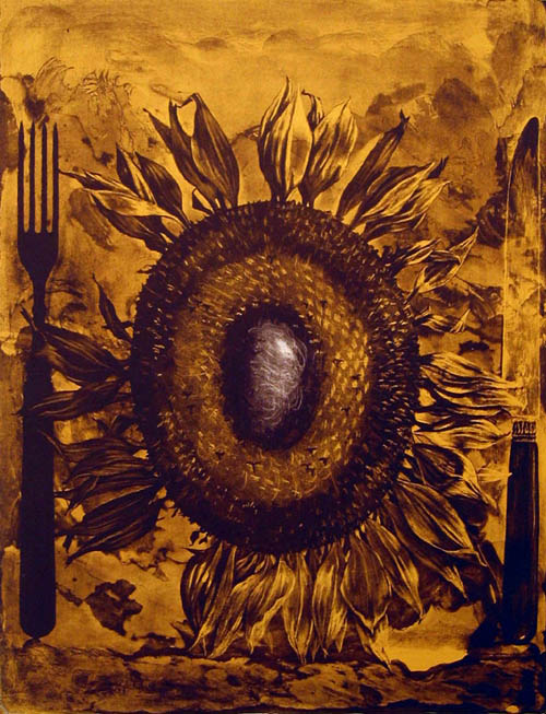 Dorothea Tanning - Les 7 perils spectraux (The Seven Spectral Perils) - Sixieme Peril (Sixth Peril) - 1950 color lithograph